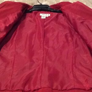 Coldwater Creek Cropped Red Leather Jacket XL